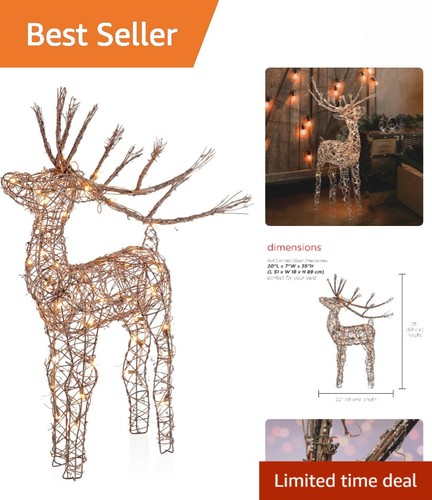 Elegant rattan reindeer with - reindeer,