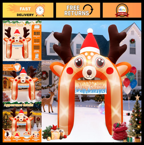10ft inflatable reindeer arch - 10ft,