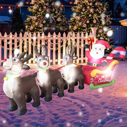10ft santa sleigh reindeer - sleigh, &