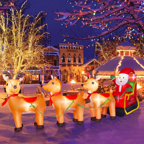 12ft santa claus - 12ft, reindeer