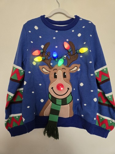 Christmas ugly blue sweater - ugly,