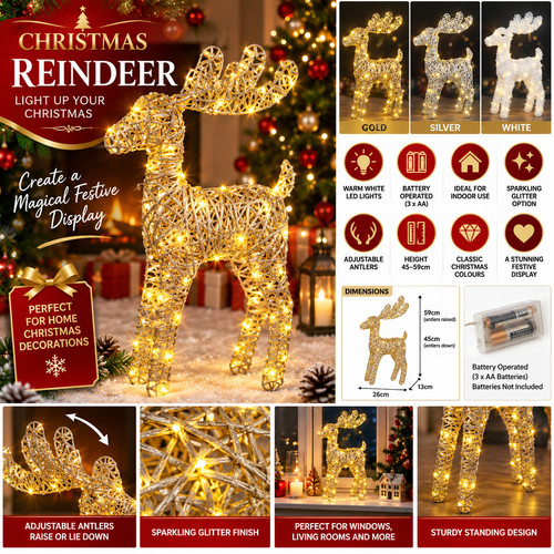 Christmas reindeer stag led - reindeer,